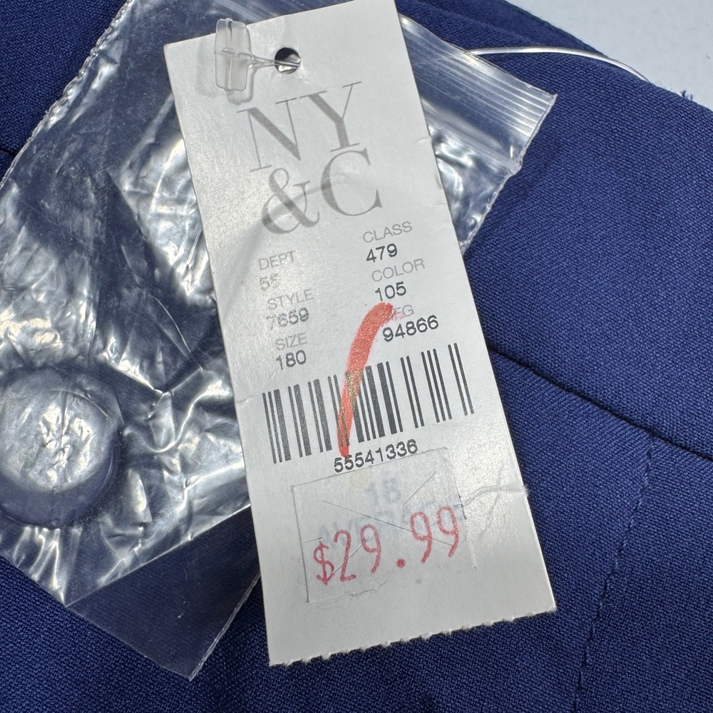 New York & Company Crosby Slim Leg Pants Slacks Blue Stretch 18 Average NWT - Picture 6 of 11